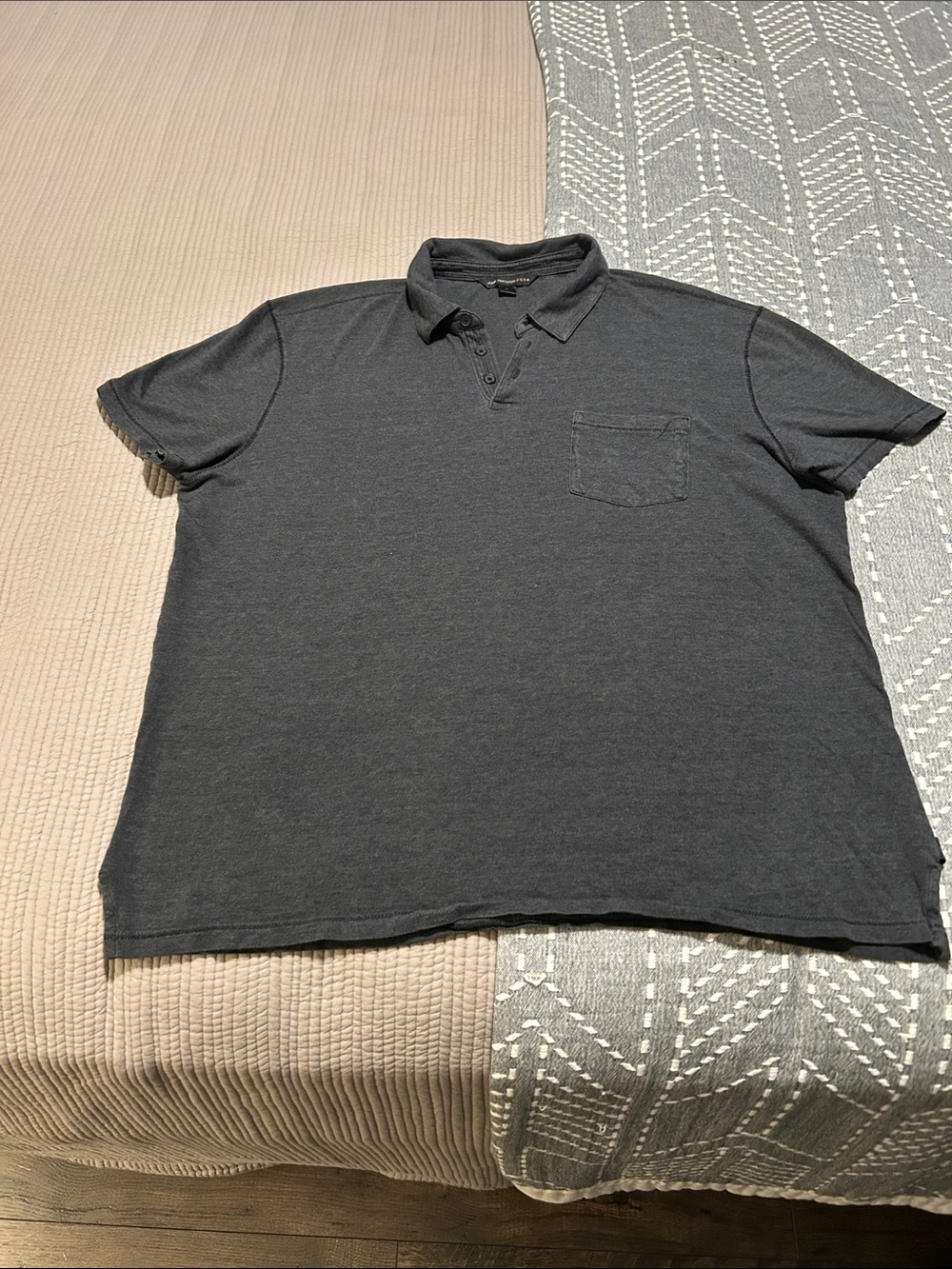 John Varvatos Black Short Sleeve Pocket Polo